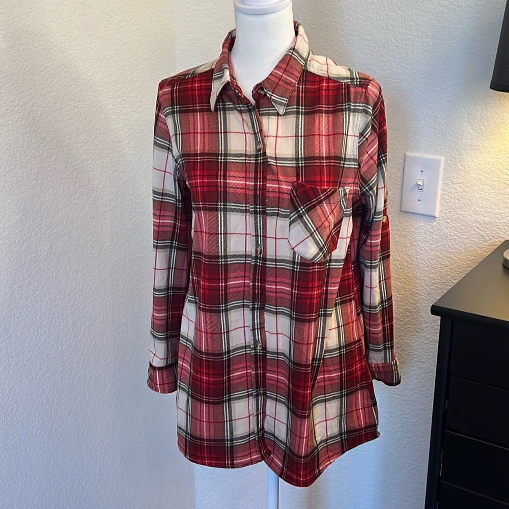 Plaid Eden & Olivia Long Sleeve Shirt - Size Small